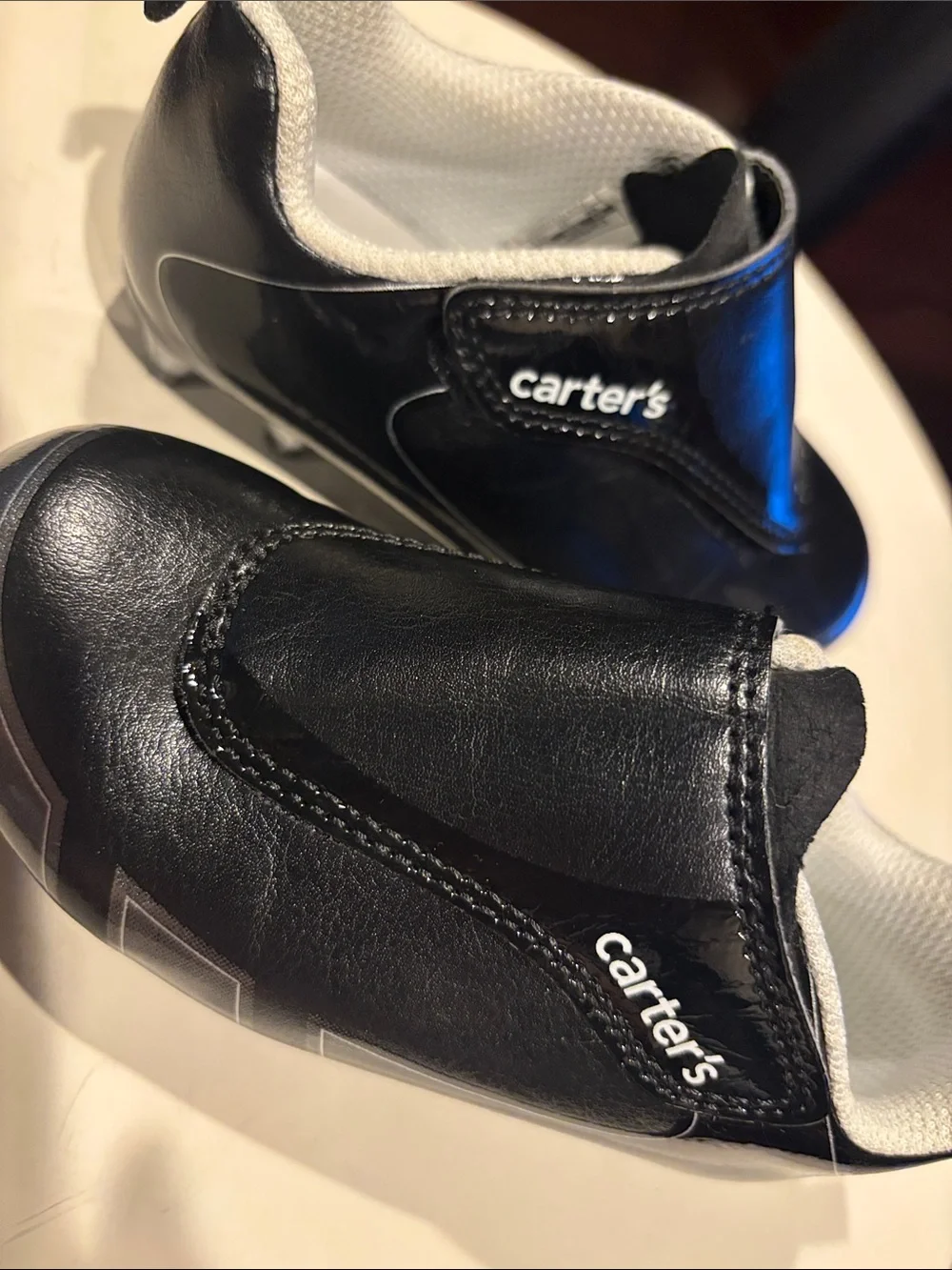 Carter's Black and White Kids Soccer Cleats